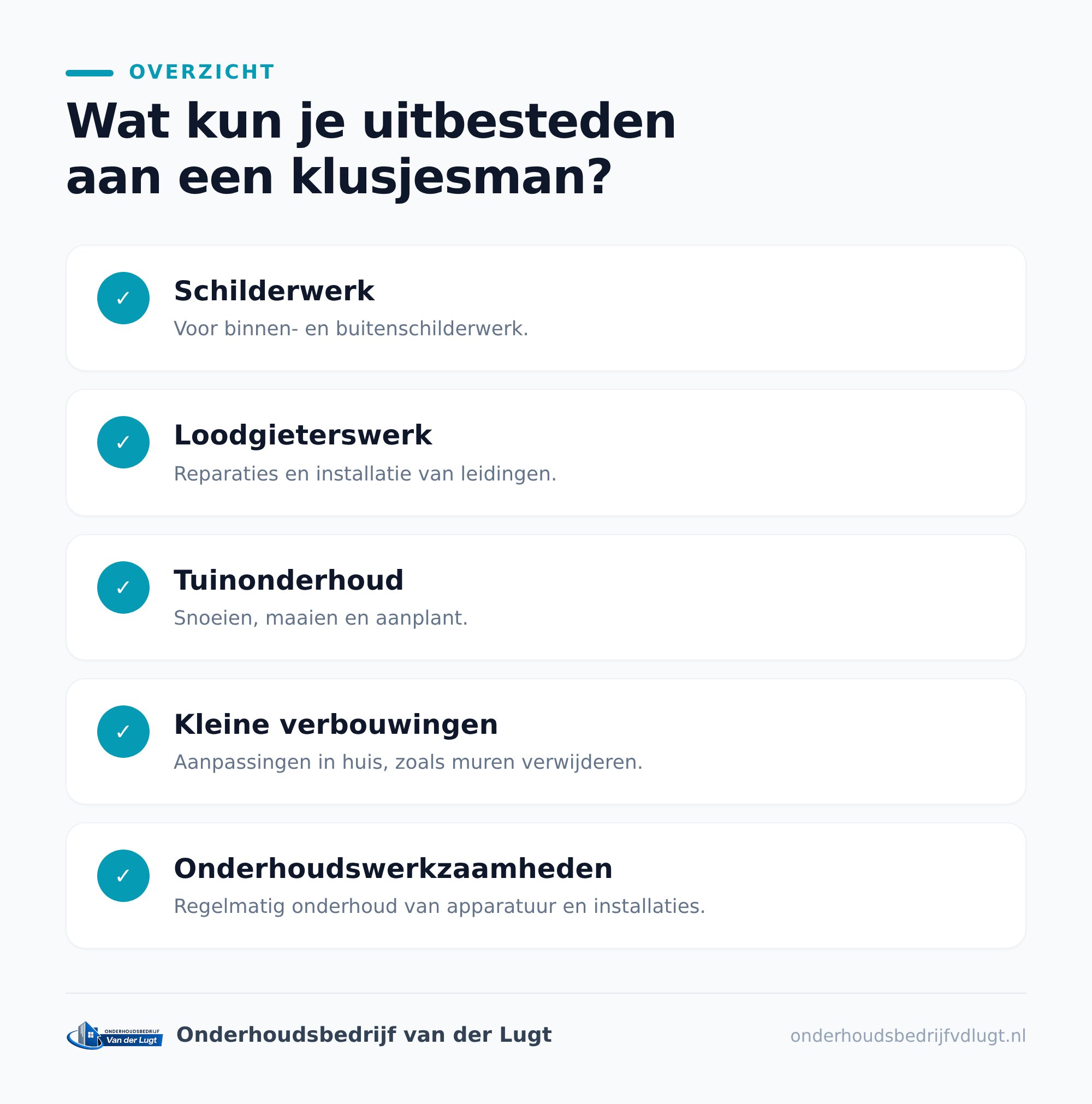 Wat kun je uitbesteden aan een klusjesman?