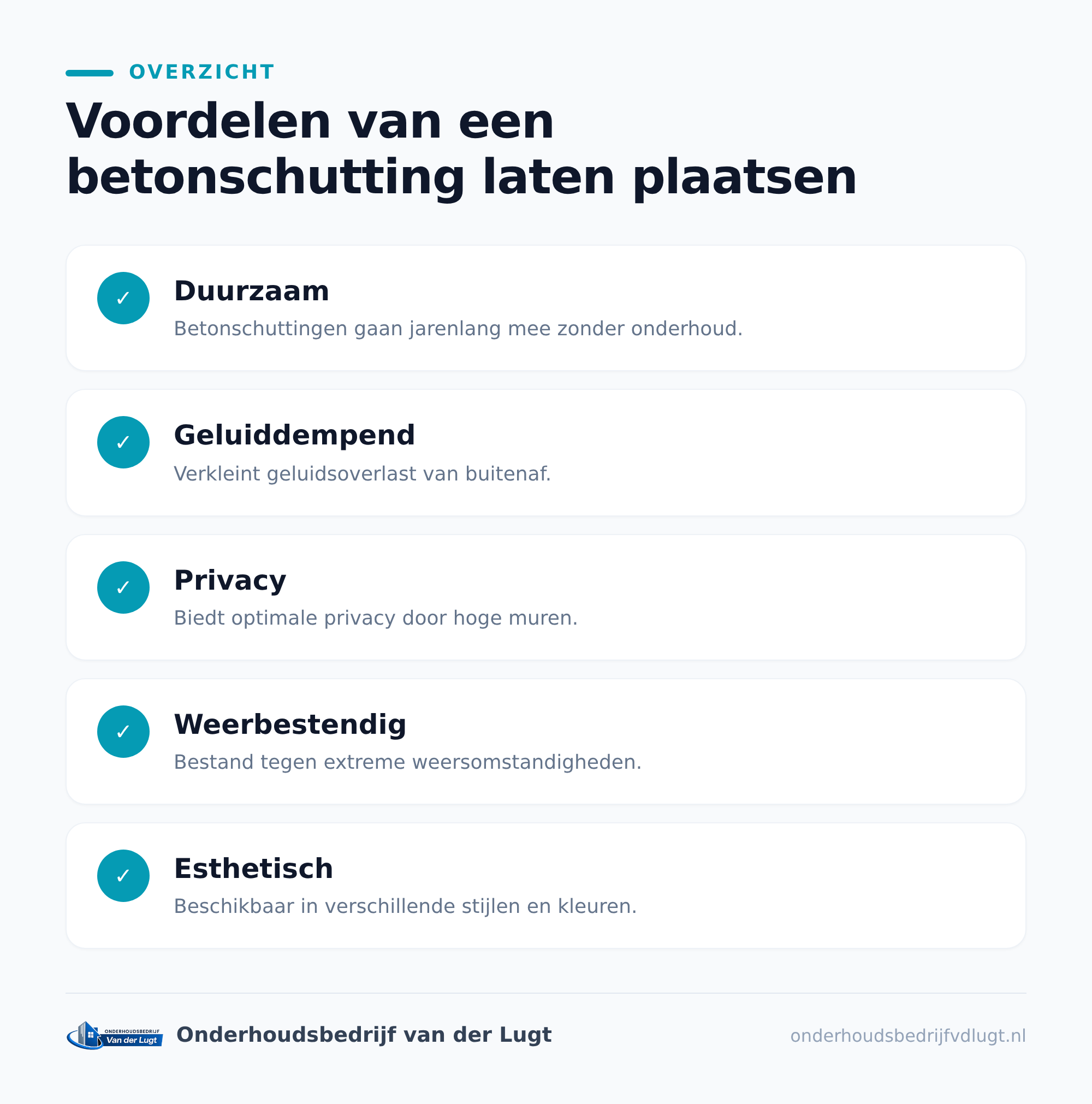 De belangrijkste voordelen van een betonschutting