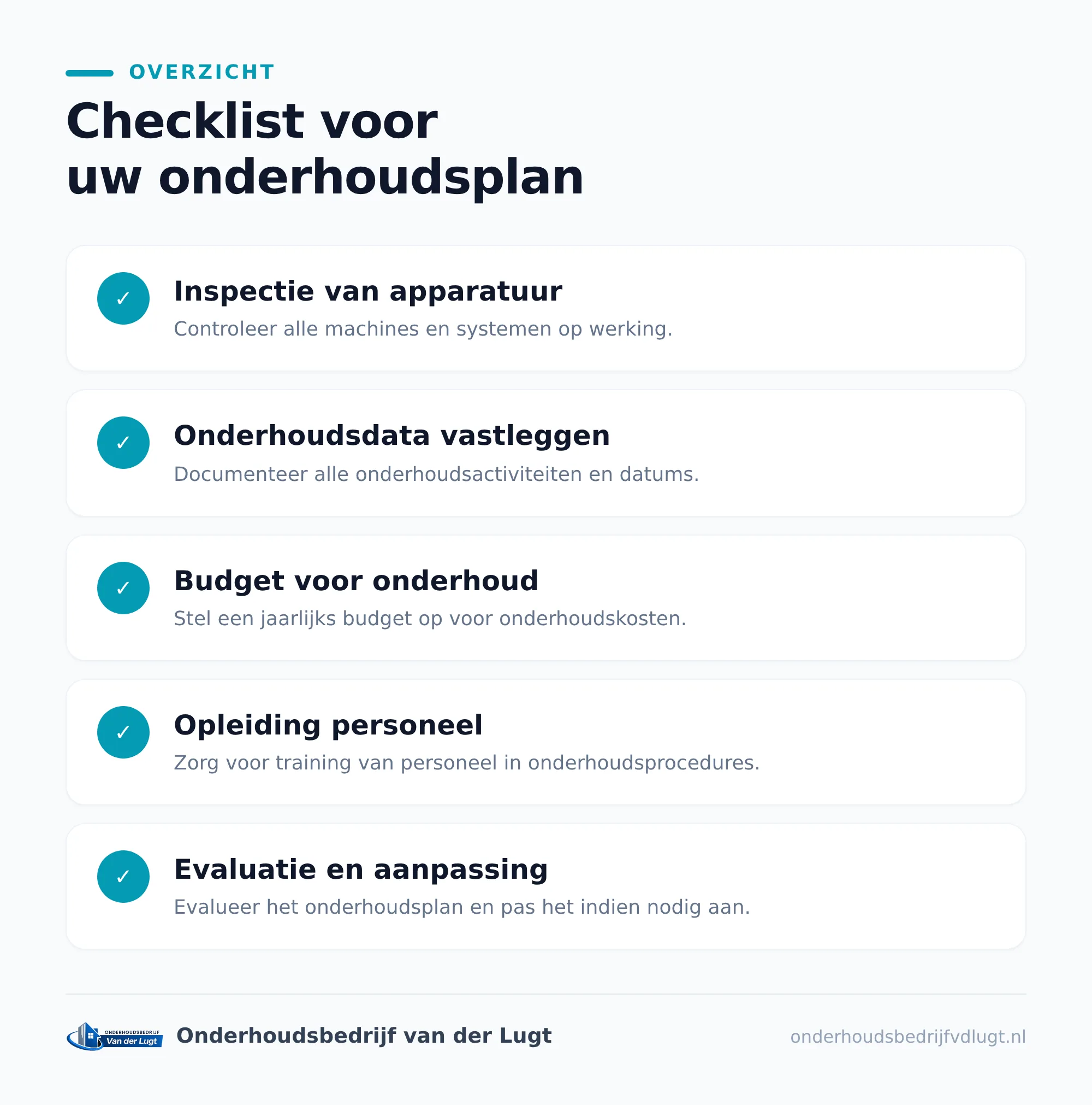 De jaarlijkse checklist voor je onderhoudsplan